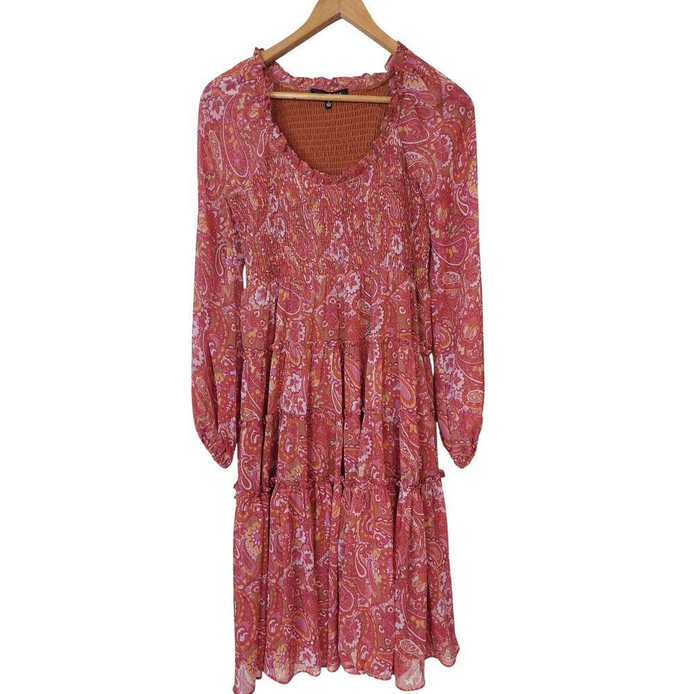 Jacquie The Label Paisley Smocked Tiered‎ Dress Size Small